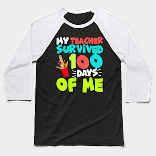 100 DAYS OF SCHOOL Boys Girls Kids Teacher  Funny School Baseball T-Shirt